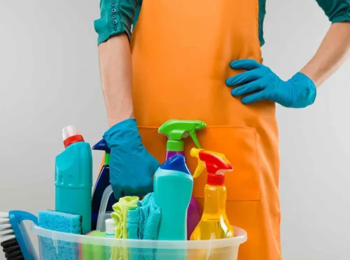 Professional Airbnb turnover cleaning team in Athens preparing a rental apartment